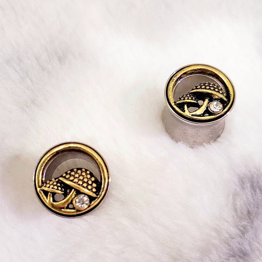 0 gauge (10mm) Crystal mushroom tunnels New